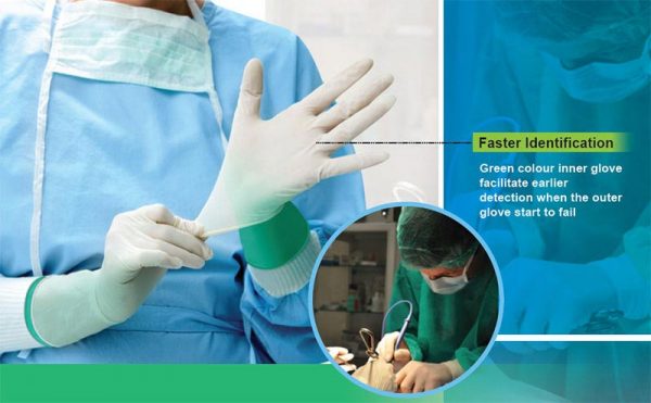 DOUBLE DONNING LATEX SURGICAL GLOVE